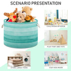 Large Storage Basket Teal Turquoise Green Wood Toy Storage Box Organizer Bins With Handles Laundry Hamper Basket For Home Decor
