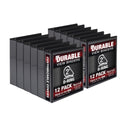 Samsill Durable 2 Inch . , Made In The Usa, D Ring . , Customizable Clear View . , Black, 12 Pack, Each Holds 475 Pages
