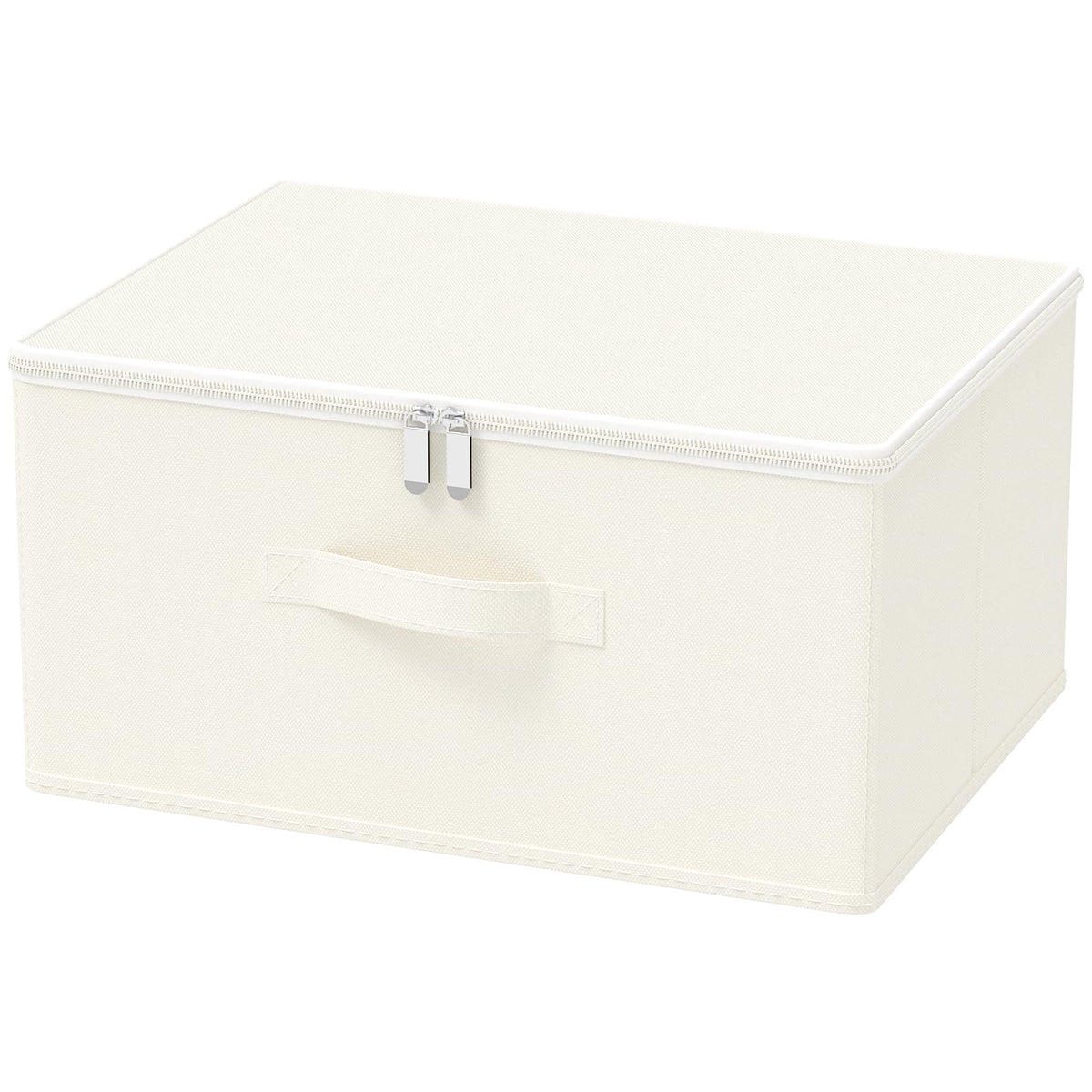 GUOHNHE Storage Bins with Lid, for Closet, 1 Pack, Beige, 11.8x7.9x6.3 In