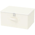 GUOHNHE Storage Bins with Lid, for Closet, 1 Pack, Beige, 15.7x11.8x7.9 In