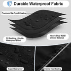 Outdoorlines Outdoor Waterproof Patio Ottoman Covers - Square Uv-Proof Patio Side Table Cover Windproof Heavy-Duty Furniture Covering Protector 21L X 21W X 17H Inch, Black