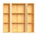 Dujen Bamboo Drawer Organizer 12.5 X 12.5 X 2, Adjustable 3 Individual Junk Drawer Organizer For Bathroom And Kitchen, Woo