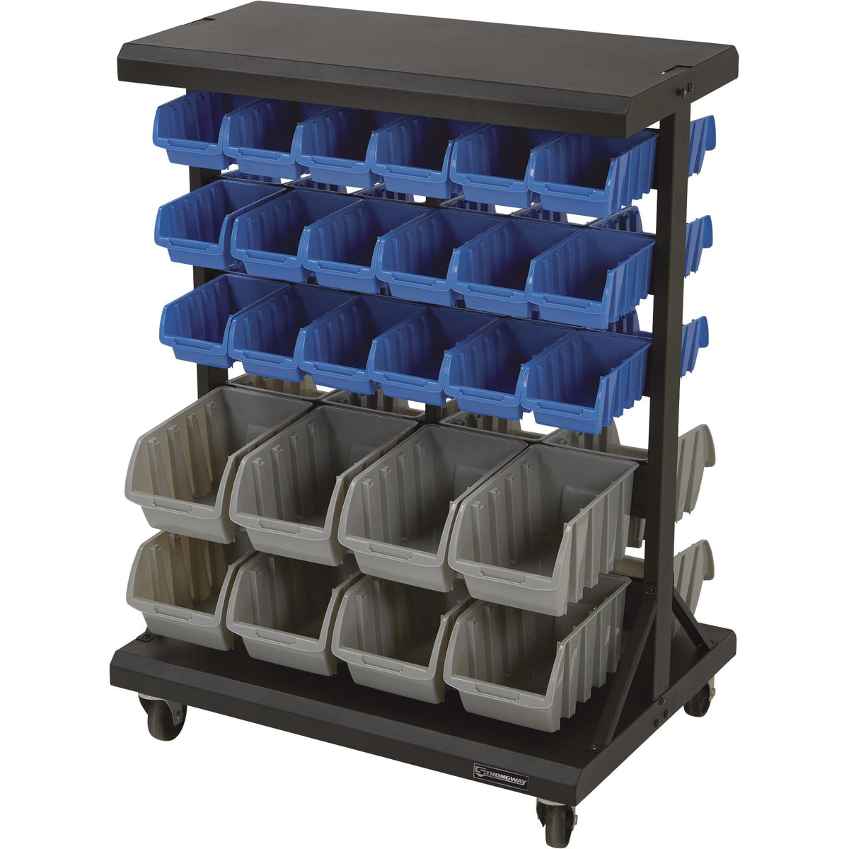 Strongway 52Bin DoubleSided Rolling Bin Rack