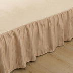 Bed Skirt Full Size, Ruffled Bed Skirt With Split Corners, Full Bed Skirt 14 Inch Drop, Striped Boho Full Size Bed Skirt For Ruf