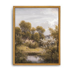 Roslynity Framed Canvas Wall Art Vintage Print Oil Paintings Summer Landscape Victorian Nature Country Retro Aesthetic Antique A