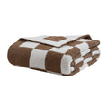 Bearberry Fuzzy Checkerboard Grid Throw Blanket Soft Cozy Warm Microfiber Bed Blanket Decor For Couch Sofa Bed Travel Home (Moch