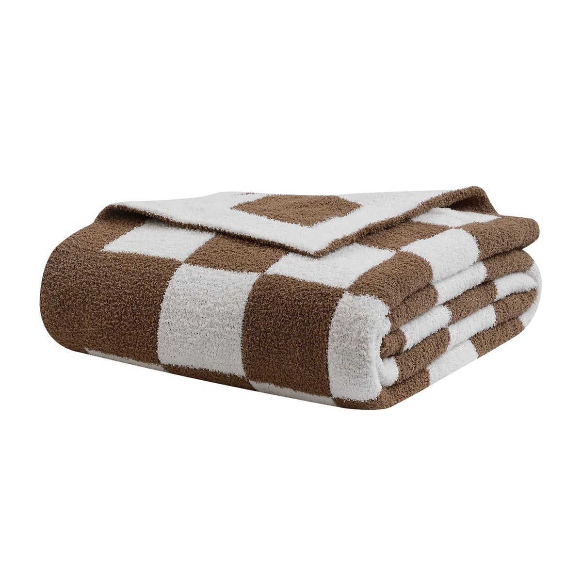 Bearberry Fuzzy Checkerboard Grid Throw Blanket Soft Cozy Warm Microfiber Bed Blanket Decor For Couch Sofa Bed Travel Home (Moch