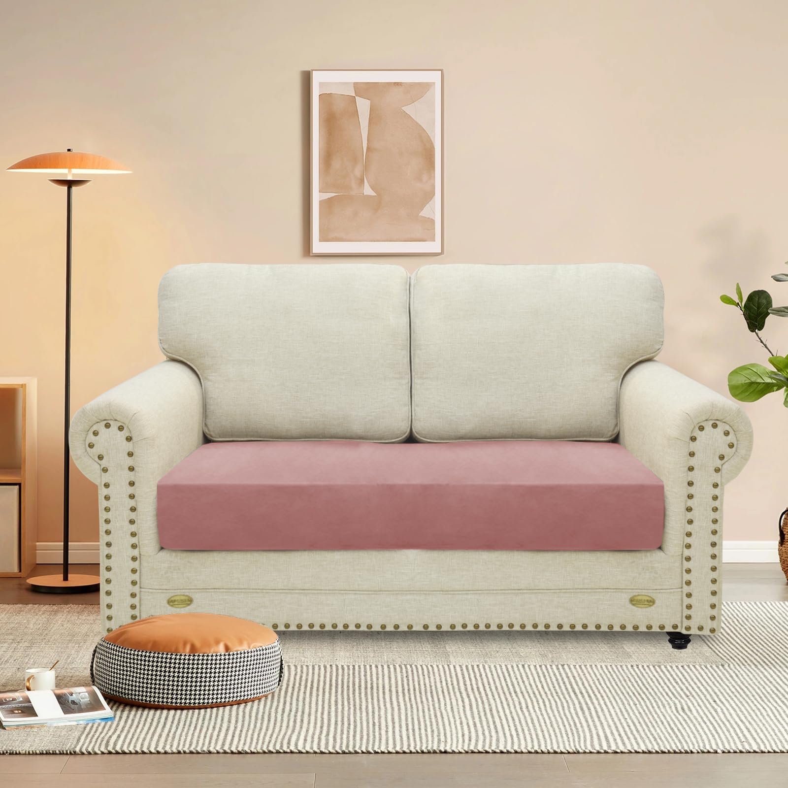 Maxijin Velvet Stretch Couch Cushion Covers Soft Loveseat Cushion Cover Replacement Sofa Seat Cushion Slipcovers Rv Protector Wi