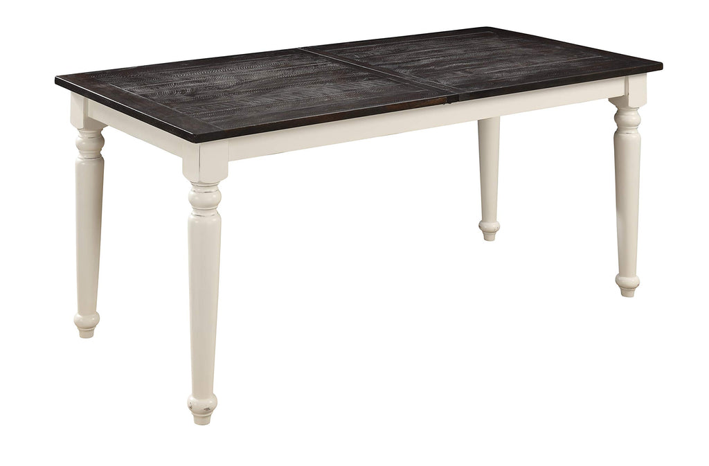 Wallace & Bay Maddox Dining Table, 78 inch, Brown & Distressed White