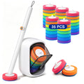 Disposable Toilet Brush Set, 7 ColorCoded Handles with 35 Refill Heads