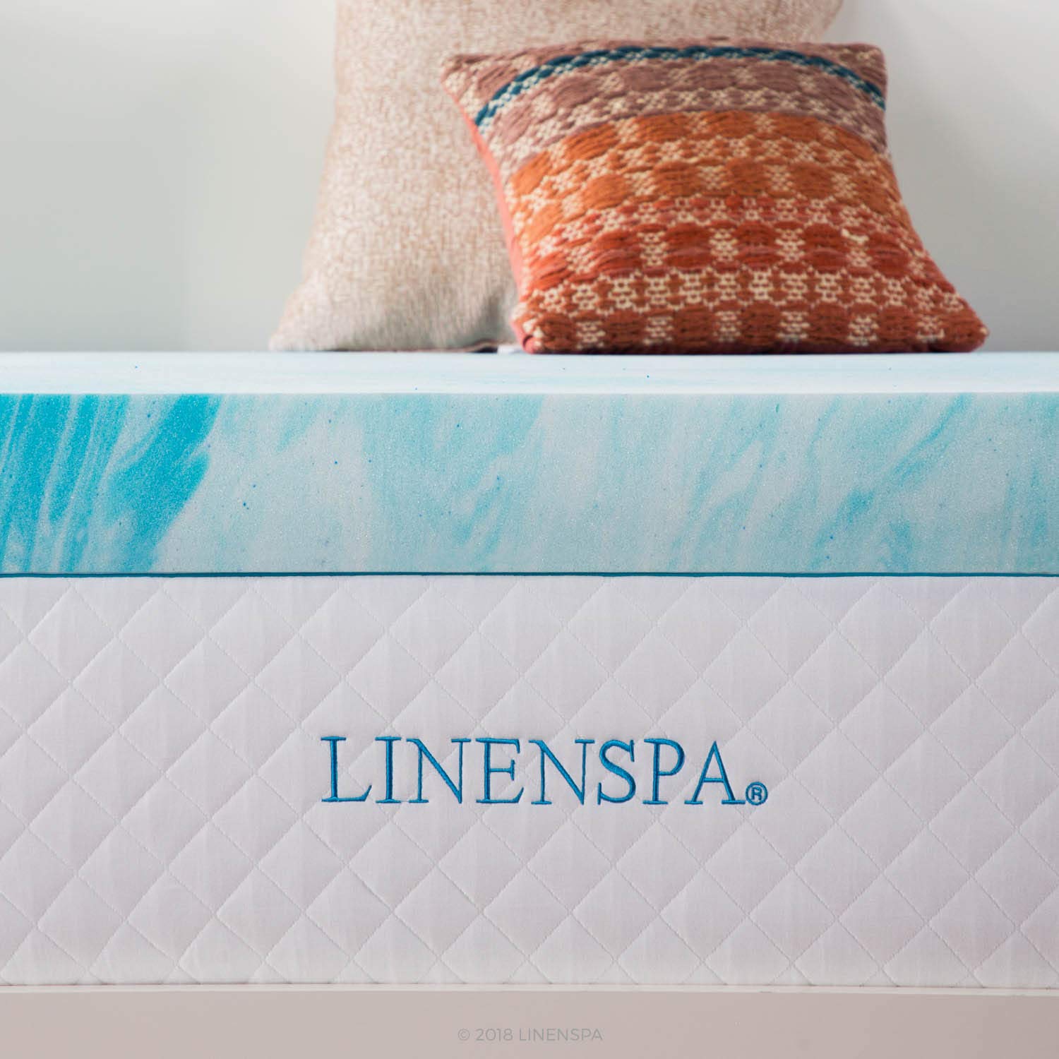 Linenspa 4 Inch Gel Swirl Memory Foam Mattress Topper – Cooling Gel Infused – Pressure Relieving – Certipur Certified - Twin