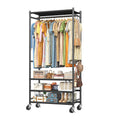 Ekisemio Heavy Duty 4Tier Rolling Clothes Rack, Freestanding Closet Organizers and Storage, 450 lbs Max Load for Bedroom Laundr
