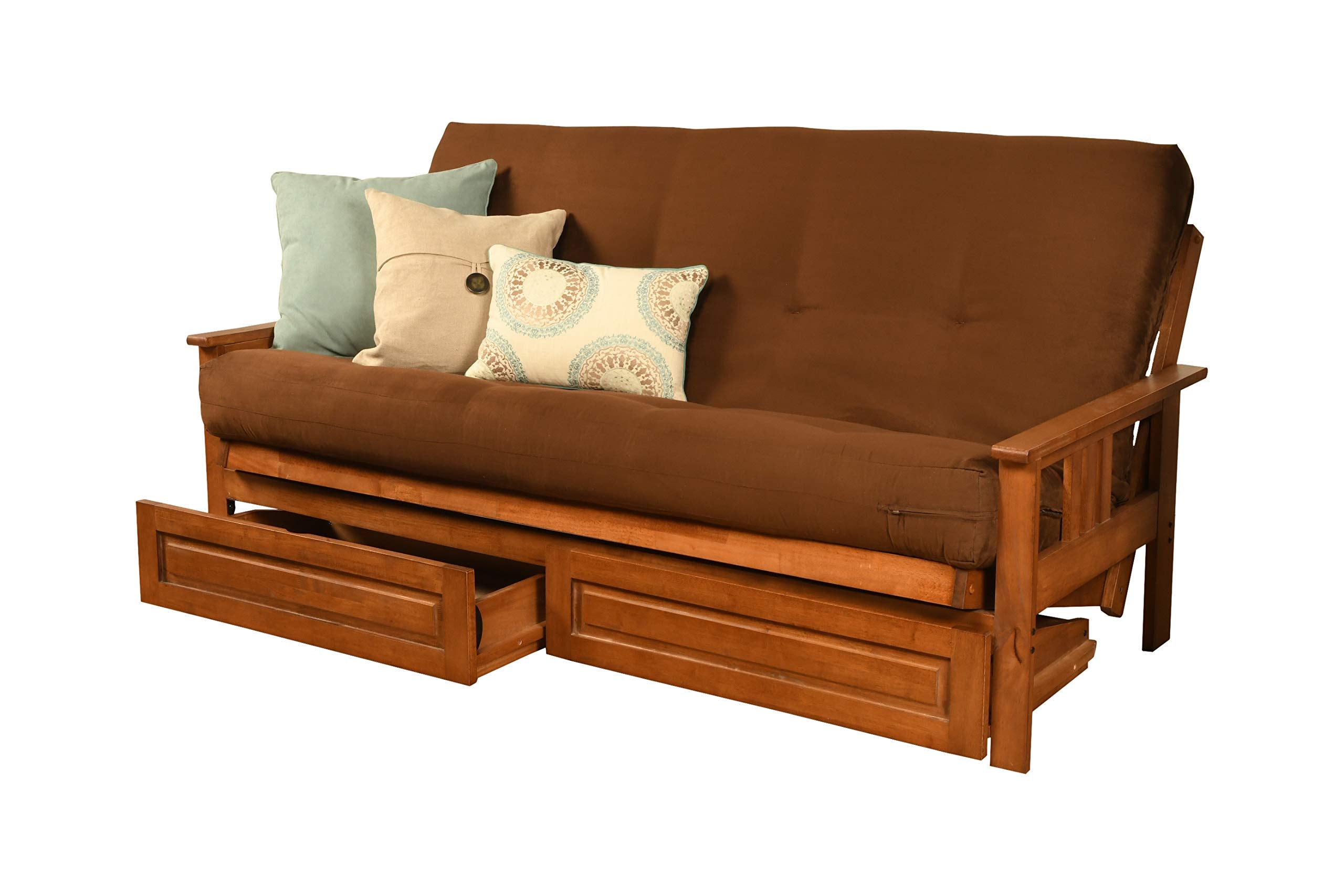 Kodiak Furniture Monterey Futon With Suede Fabric Mattress In Chocolate/Barbados