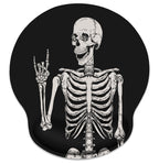 Britimes Ergonomic Mouse Pad With Wrist Support Black Human Skeleton Skull Non-Slip Rubber Base Mousepad For Home Office Gaming