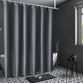 AooHome Standard Shower Liner, Solid Polyester Fabric Solid Shower Curtain Liner for Hotel with Hooks, Water Repellent, Weighted