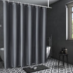 AooHome Standard Shower Liner, Solid Polyester Fabric Solid Shower Curtain Liner for Hotel with Hooks, Water Repellent, Weighted