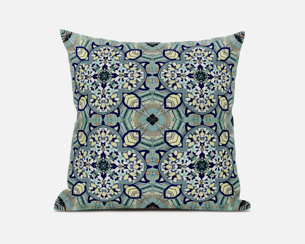 HomeRoots Muted Green Cream Green Cream Cloverleaf Boho Suede Throw Pillow