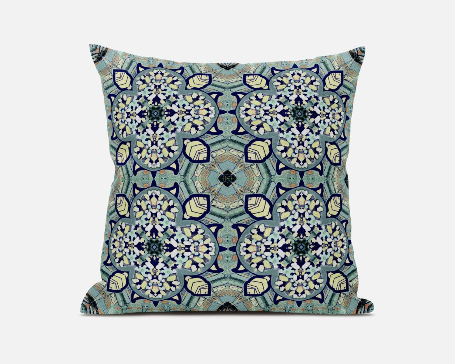 HomeRoots Muted Green Cream Green Cream Cloverleaf Boho Suede Throw Pillow