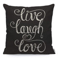 Wondertify Throw Pillow Case Cover Live Laugh Love. Lettering Design Quote Inspiration Black - Soft Linen Pillow Case For Decora