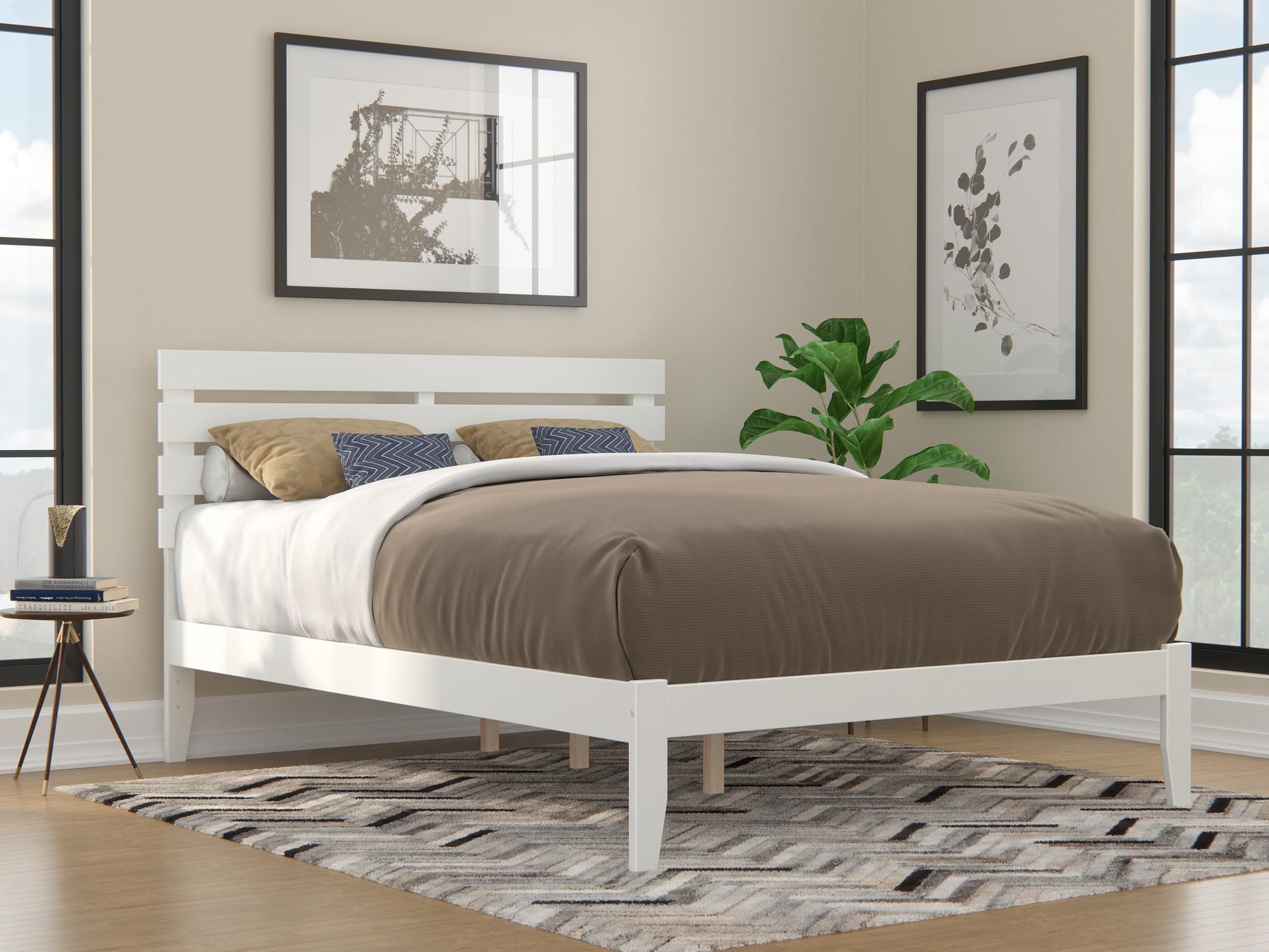 AFI, Oxford Queen Platform Bed, White