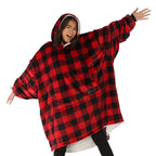 THE COMFY Original Wearable Blanket Microfiber Sherpa Red Black One Size