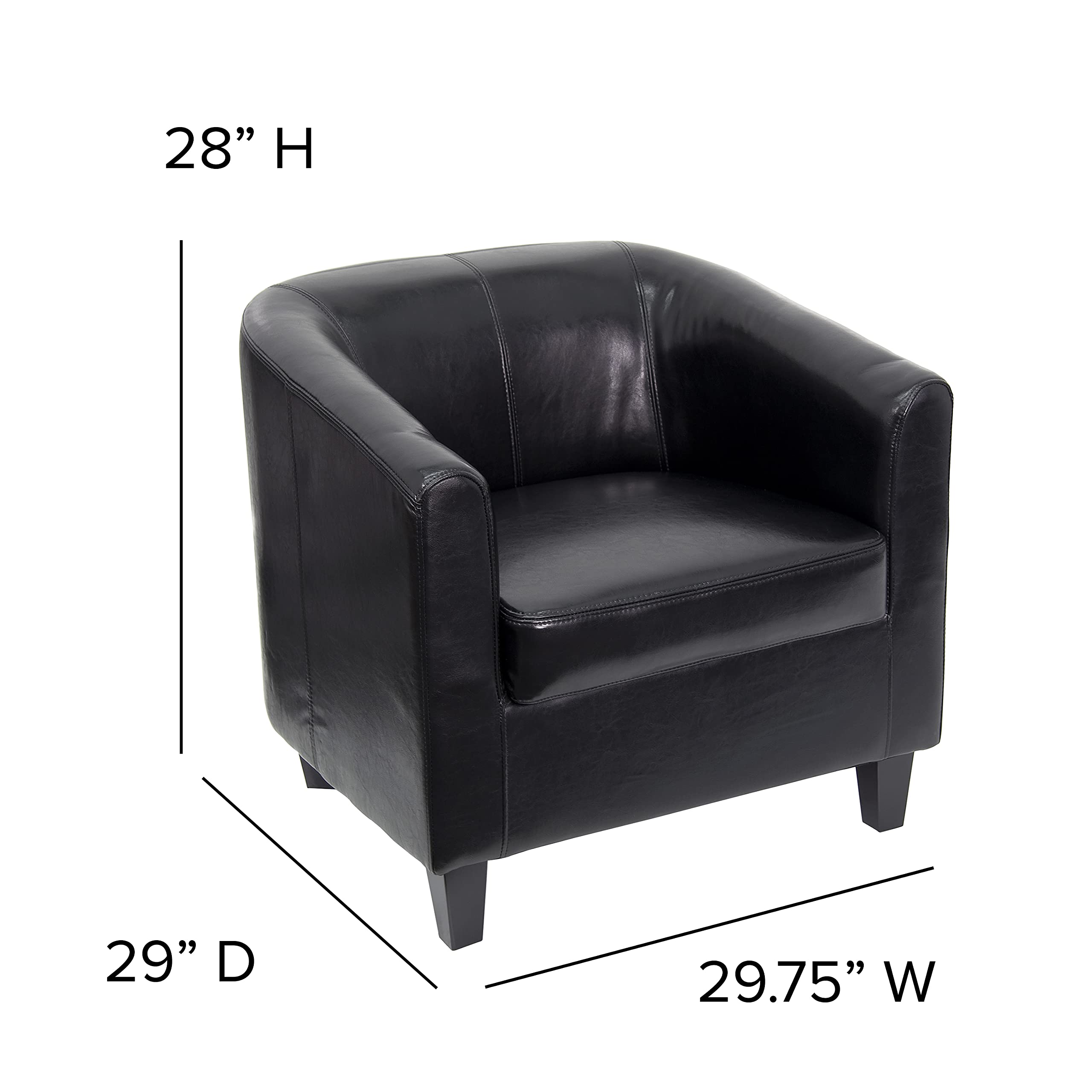 Flash Furniture Black Leather Office Guest Chair / Reception Chair