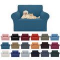 2025 New Stretch Chair Sofa Slipcovers Couch Cover For 1 Seater Furniture Protector Sofa Covers With Elastic Bottom Jacquard Fabric Small Checks For Pets, Kids - Peacock Blue
