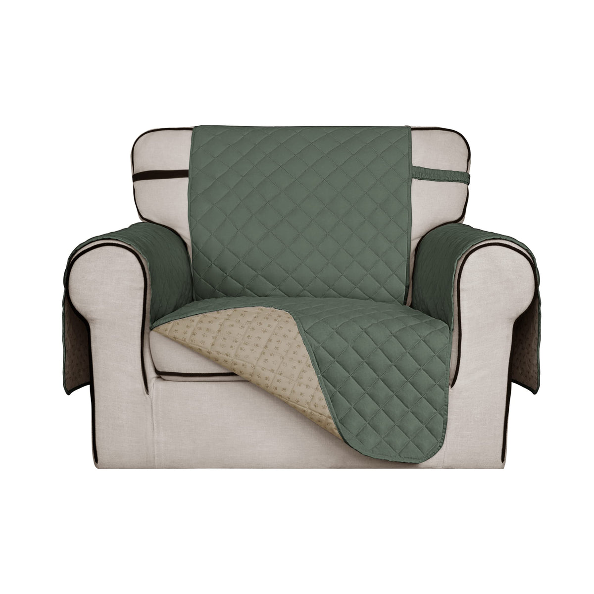 ISSUNTEX Super Anti-Slip Couch Covers for 1 Cushion Couch Sofa, Water Resistant Sofa Cover Quilted Sofa Slipcover Furniture Prot