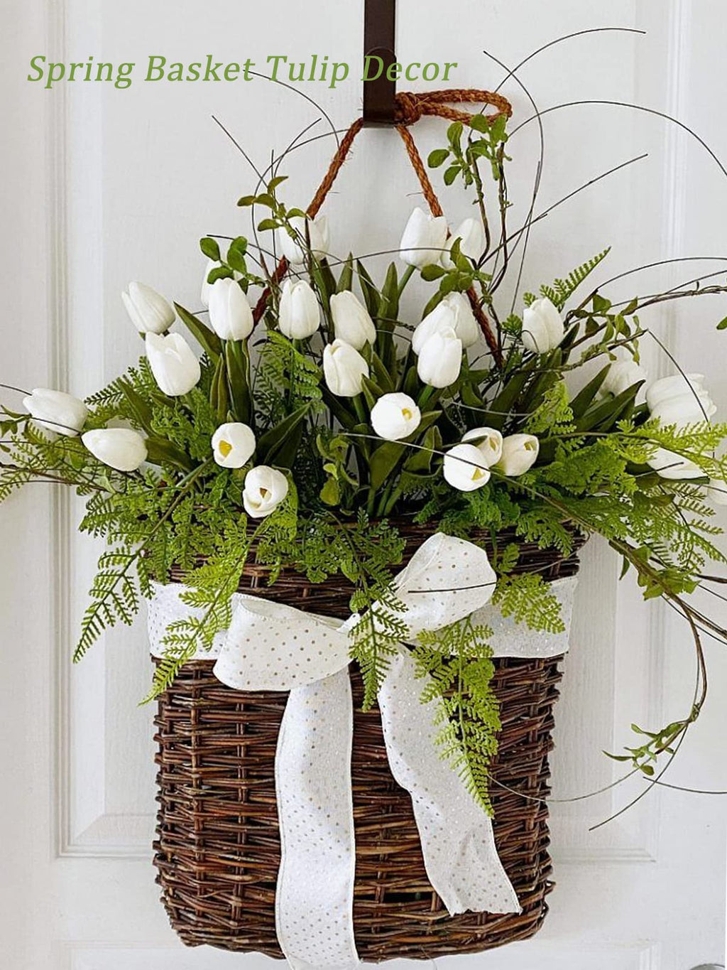 Beferr White Tulips Artificial Flowers 18Pcs Faux Tulip Real Touch Tulip Fake Flowers Bouquets Arrangements For Easter Spring Fl