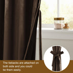Dwcn Dark Brown Blackout Velvet Curtains - 84 Inches Long Refresh Bundleable Heavy Duty Thermal Insulated Grommet Window Panels