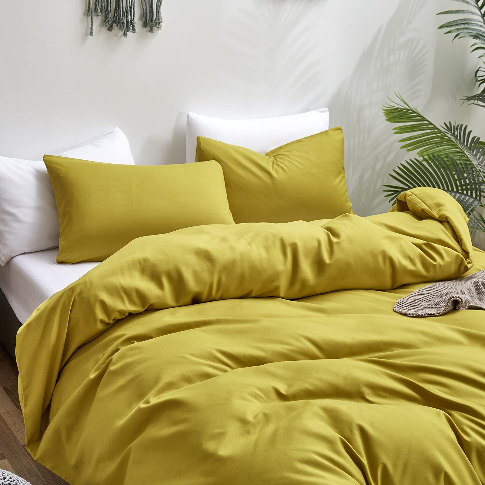 Clothknow Moss Green Comforter Set King Chartreuse Bedding Comforter Set Yellow Green Bedding Sets Green Bed Comforter Sets 3Pcs King Size Comforter Sets