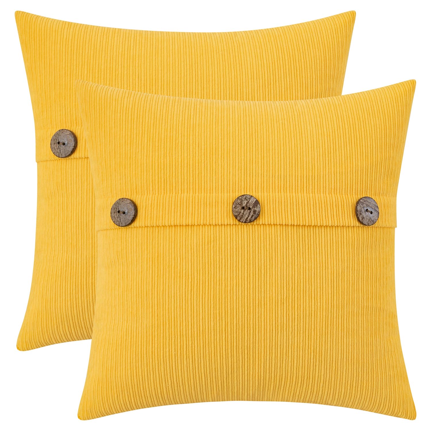 Hwy 50 Decorative Throw Pillow Covers Set Cushion Cases With Triple Buttons 16X16 Inch Chenille Soft Farmhouse Accent Pillowcase