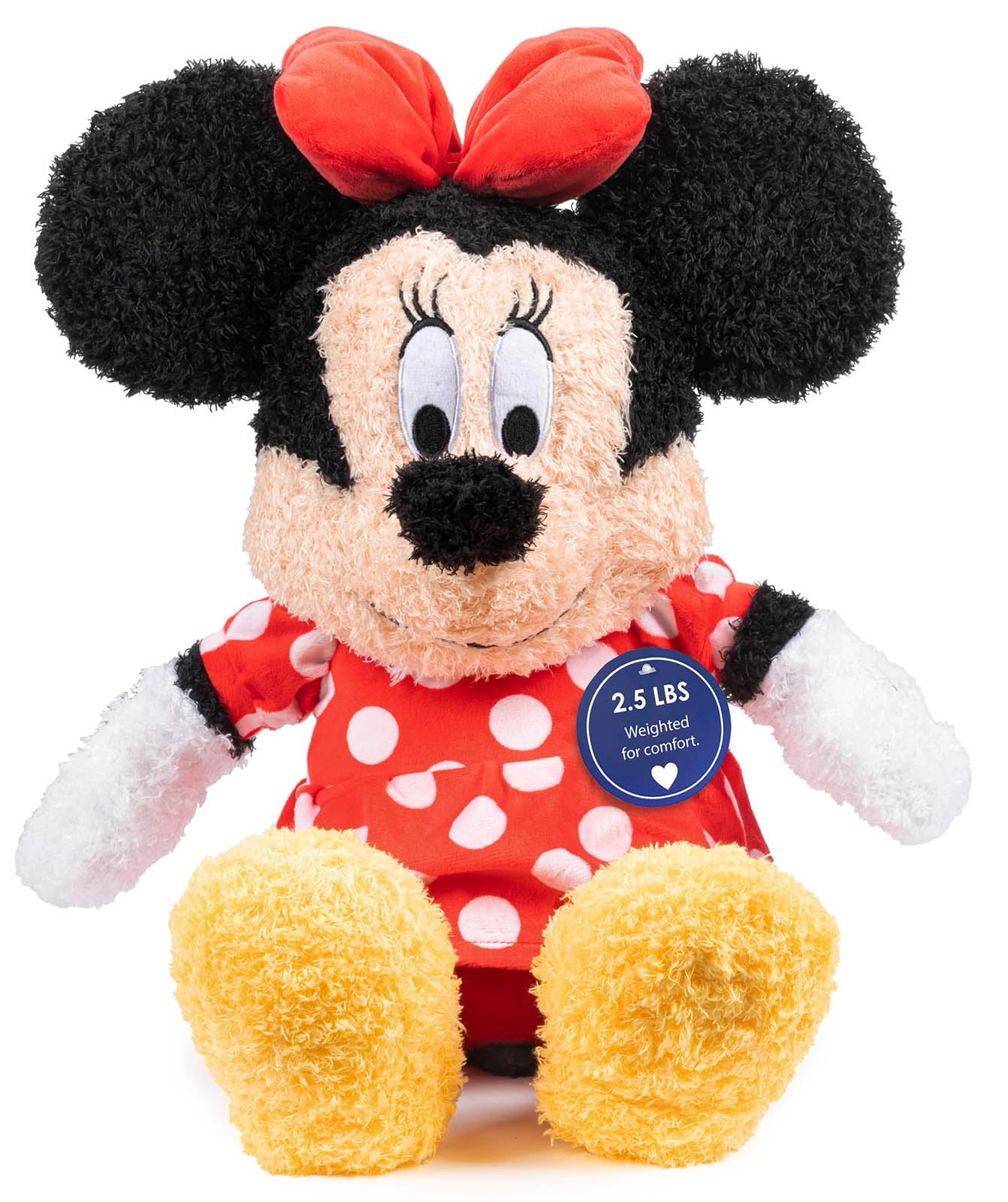 Weighted Disney Minnie Mouse Fuzzy Plush Pillow Buddy - 2.5 Lbs Super Soft Stuffed Pillow, 17 Inches