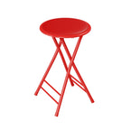 Folding Stool - Backless 24-Inch Stool With 225Lb Capacity For Kitchen Or Rec Room - Portable Indoor Counter Bar Stools By Lavish Home (Red)