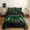 Rowadalo 6 Pieces Gaming Bedding Set For Boys Gamer Comforter Set Queen Size,Video Game Comforter For Kids Adult 3D Gaming Geome