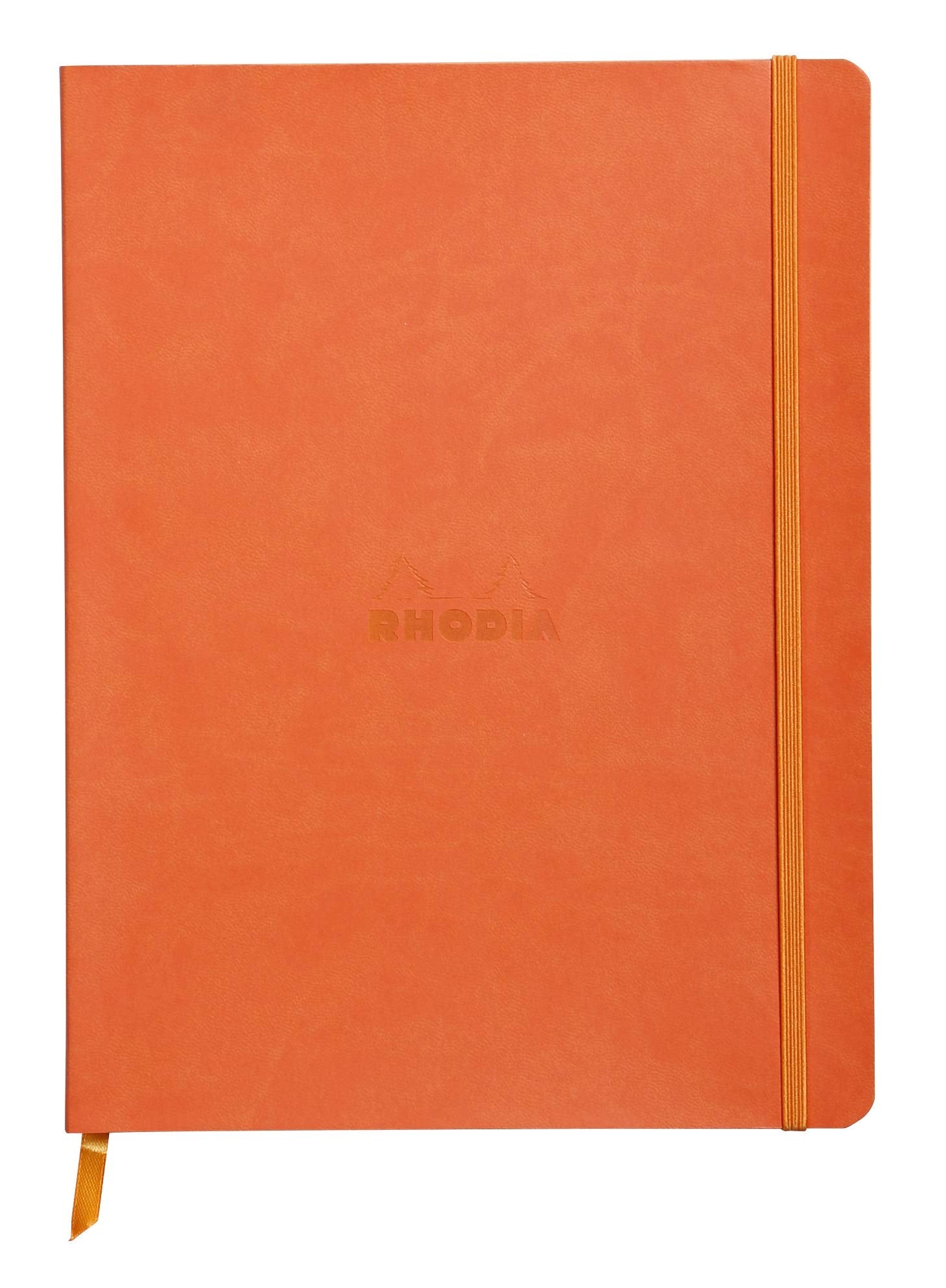 Rhodia Rhodiarama Softcover Notebook - 80 Lined Sheets - 9 3/4 X 7 1/2 - Tangerine Cover, 117514C