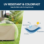 Easy-Going Round Patio Furniture Cover Waterproof Outdoor Dining Table And Chair Cover Anti-Uv Outside Sectional Sofa Set Covers (62'Dia X 28'H, Camel)