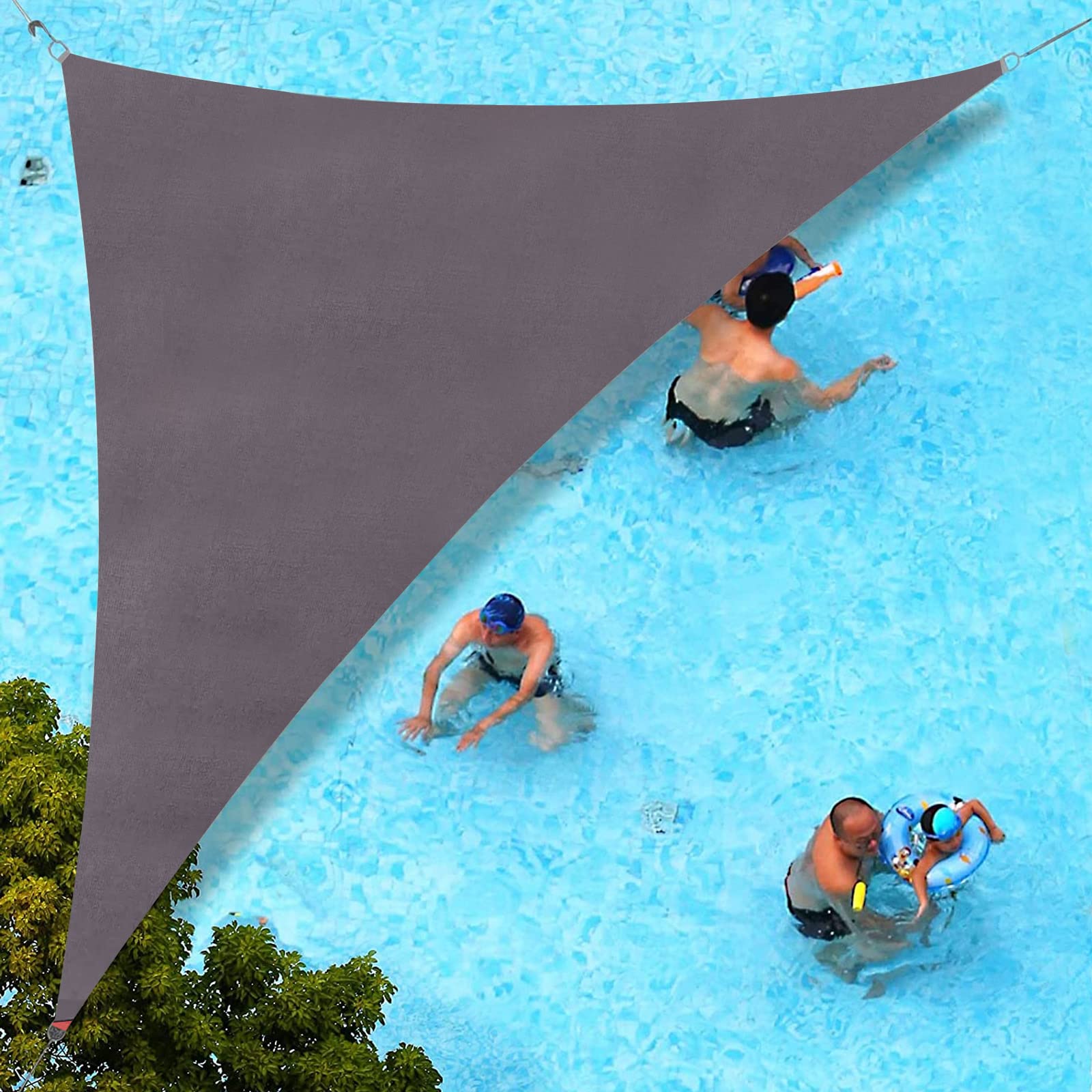 Sunlax Sun Shade Sail, 10'X 10'X14' Dark Grey (Gray) Right Triangle Canopy Shades For Outdoor Patio Cloth Pergola Cover Sunshade