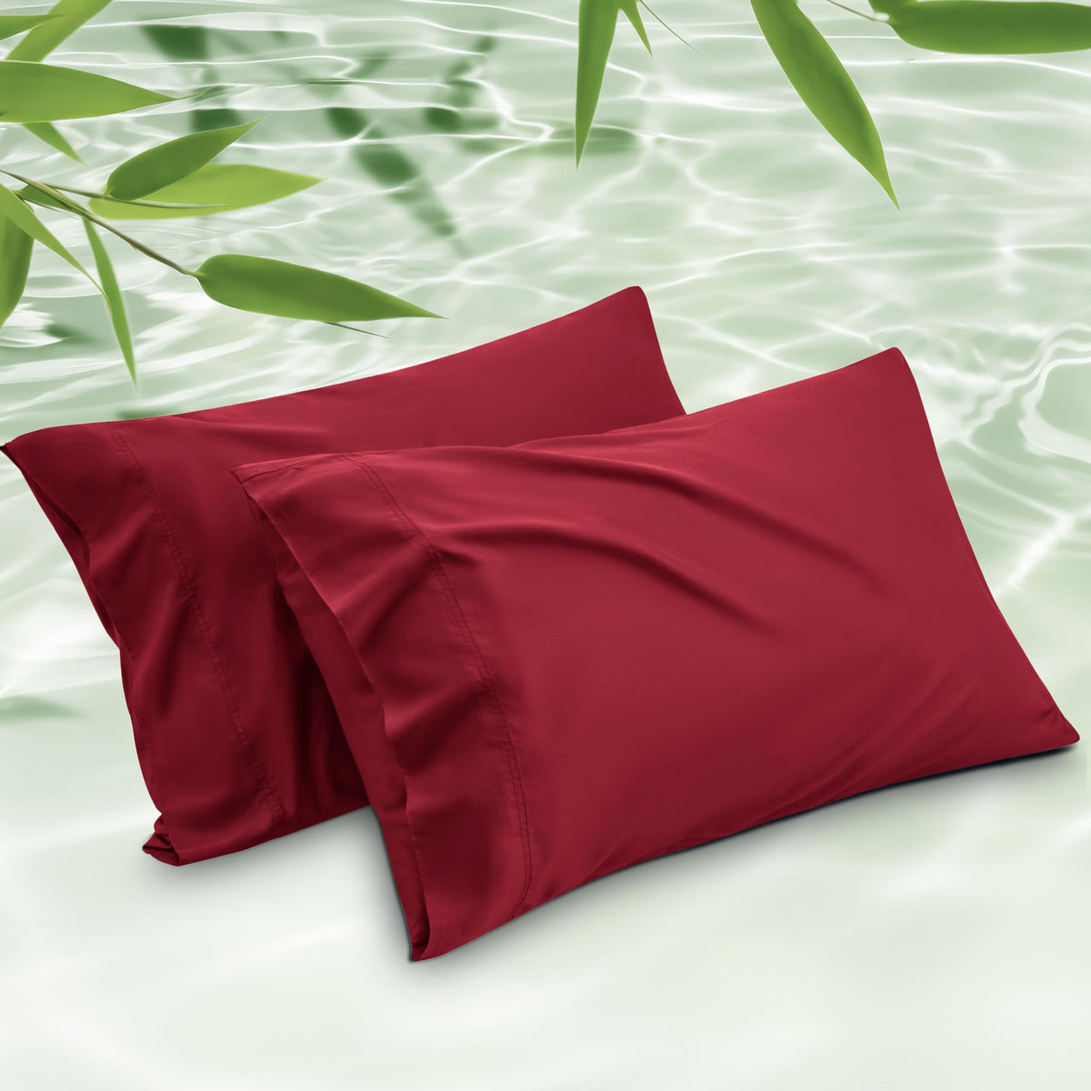Bedsure Cooling Pillow Cases Queen Size Set Of 2, Rayon Derived From Bamboo Cooling Pillowcases For Hot Sleepers, Soft & Silky C