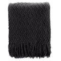 Battilo Home Black Throw Blanket For Couch, Boho Black Throws For Home Decor, Soft Black Blanket Throw For Bedroom Decor Housewa
