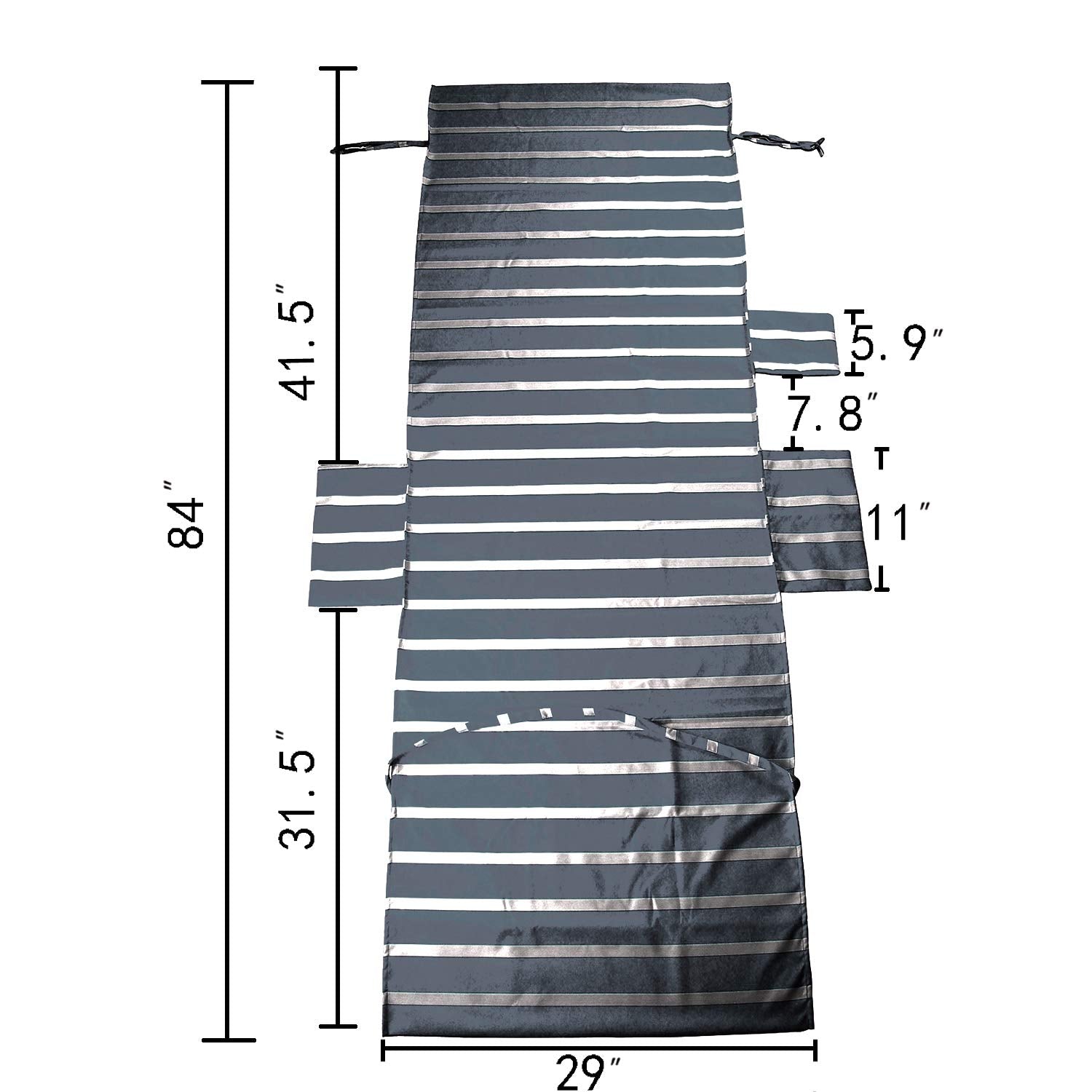 Vocool Beach Chair Towel Chaise Lounge Cover With Pockets Pool Chair Towel For Outdoor Patio Garden-Gray