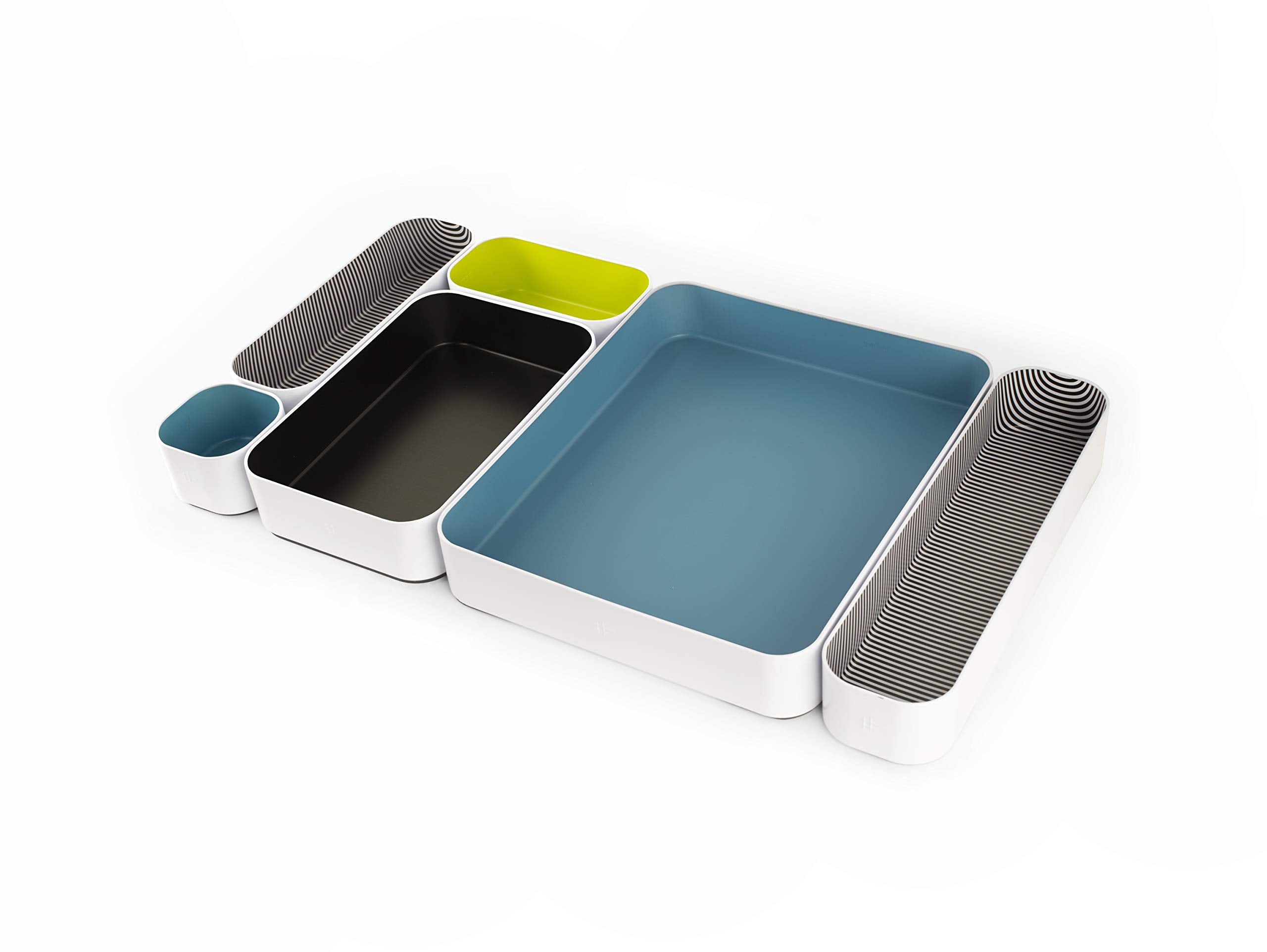 Three By Three Seattle 6 Piece Metal Organizer Tray Set For Storing Makeup, Stationery, Utensils, And More In Office Desk, Kitch