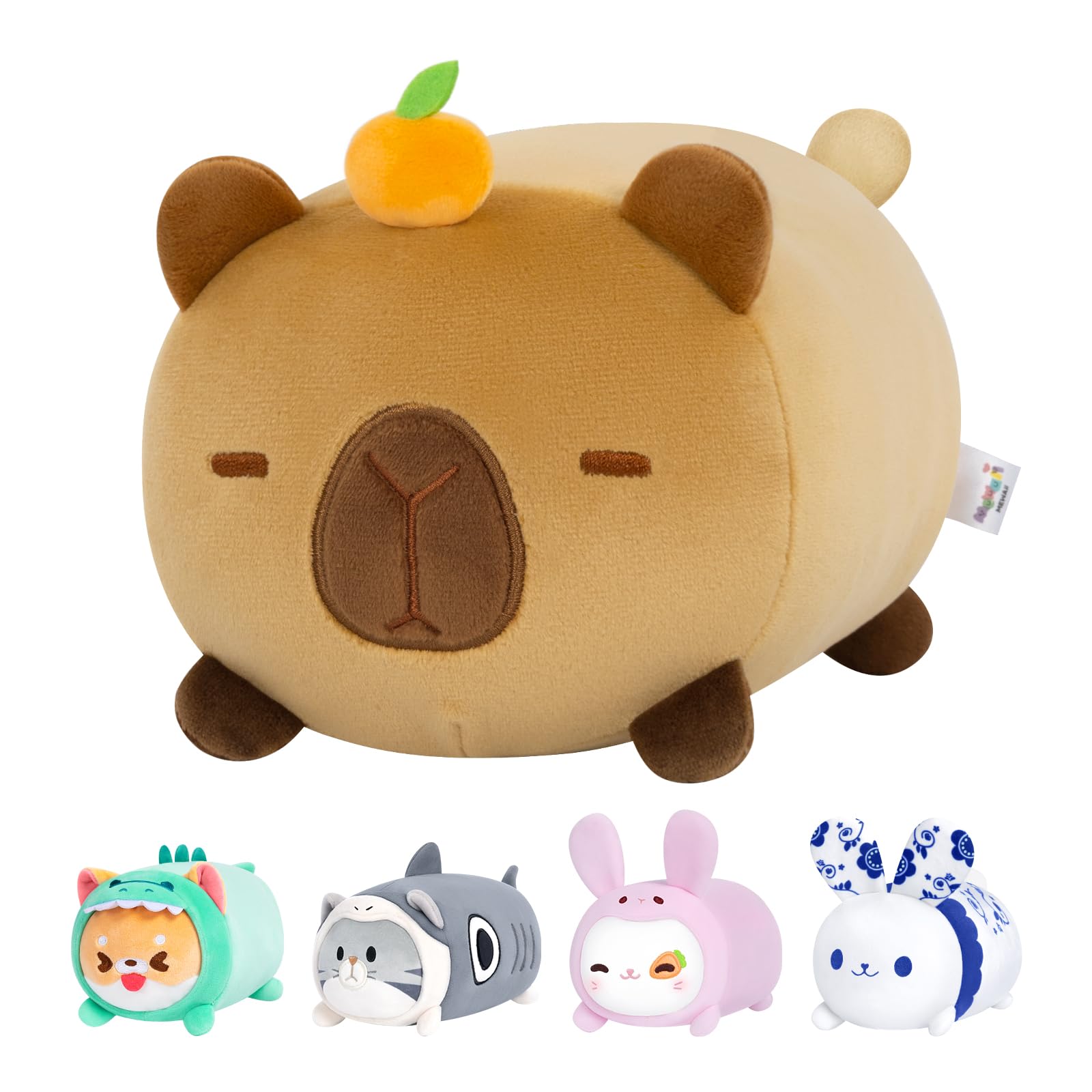 Mewaii Cute Capybara Plush Pillow, Kawaii Plushies Capybara Stuffed Animal Toy, Kawaii Animal Plushie, Soft Squishy Birthday Gif