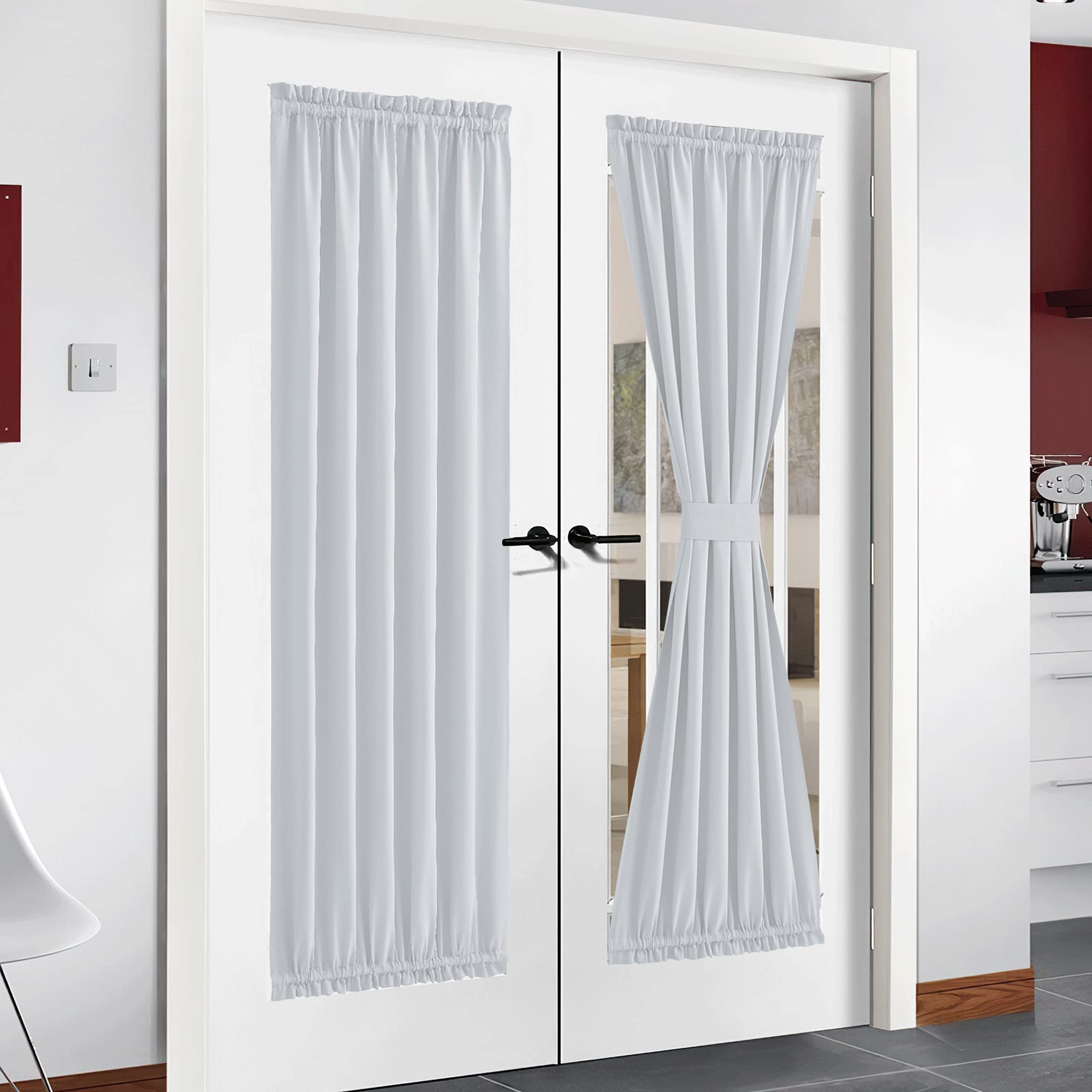 NICETOWN Room Darkening Patio Door Panel - Room Darkening French Door Thermal Blackout Curtain/Drape/Drapery (54 Width x 72 Leng