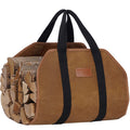 Waxed Canvas Firewood Log Carrier, Heavy Duty Firewood Holder for Firepit Outdoor Camping, BBQ, Sturdy Large Wood Carrier for Fi