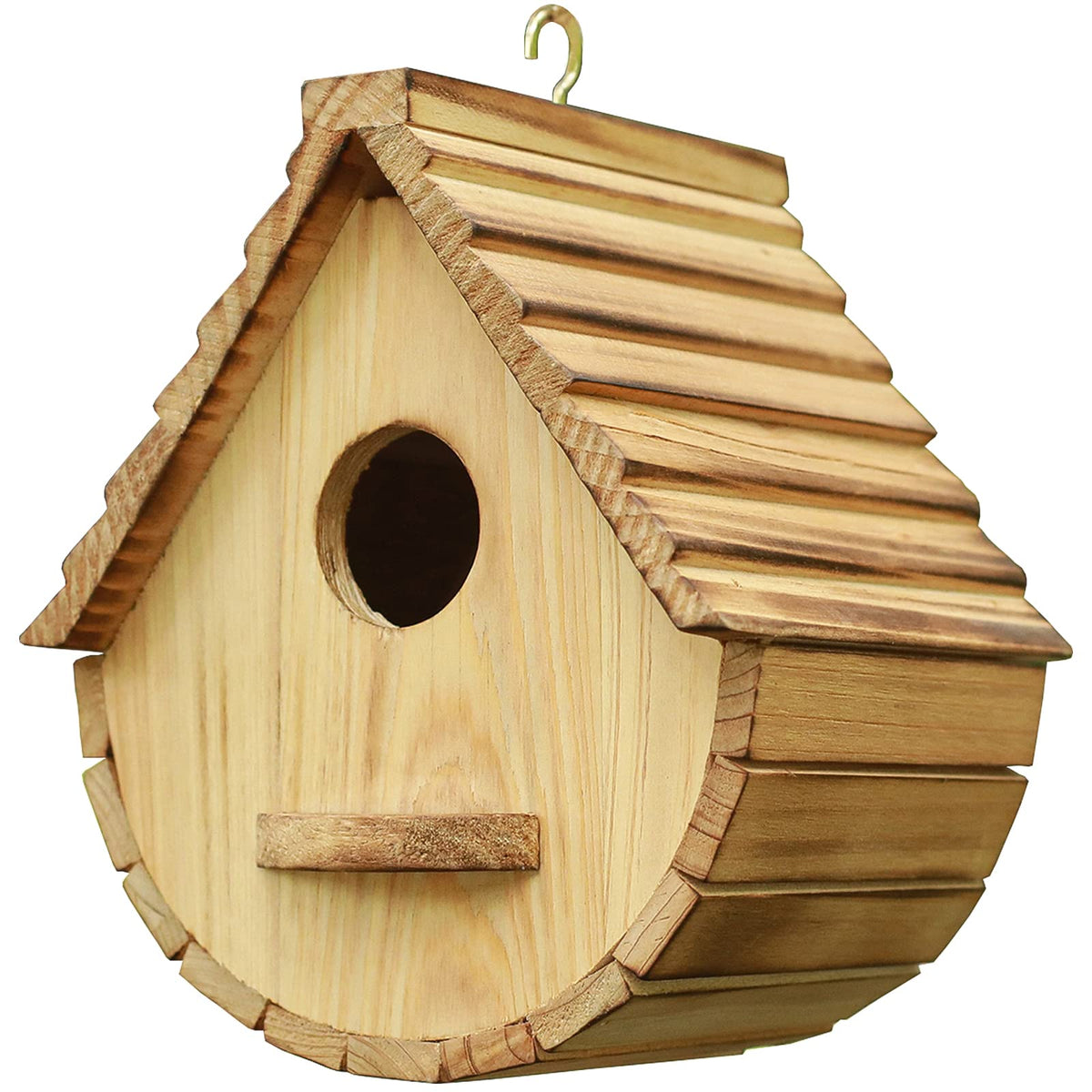 Starswr Bird House For Outside,Outdoor Bird Houses, Natural Wooden Bird Hut Clearance Bluebird Finch Cardinals Hanger Birdhouse