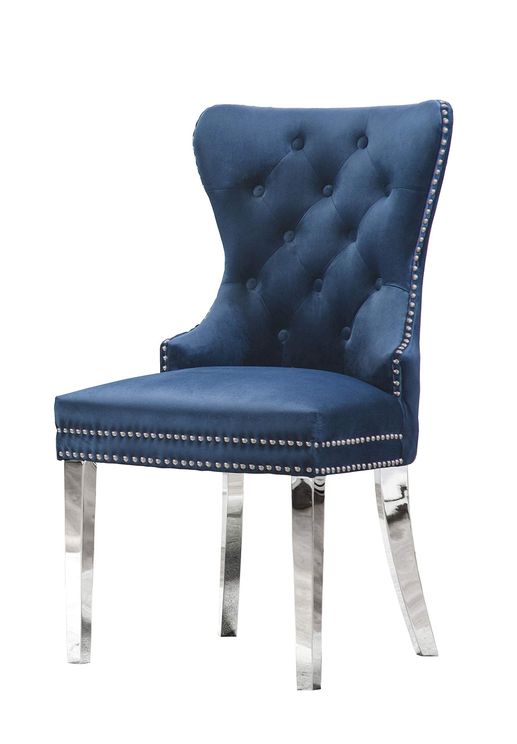 Best Quality Furniture Side Chair (Set Of 2), Navy Blue