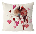 Gagec Valentines Day Pillow Covers 18X18 Inch Cardinal Birds Love Hearts Farmhouse Sofa Throw Pillowcase Cushion Case Home Decor