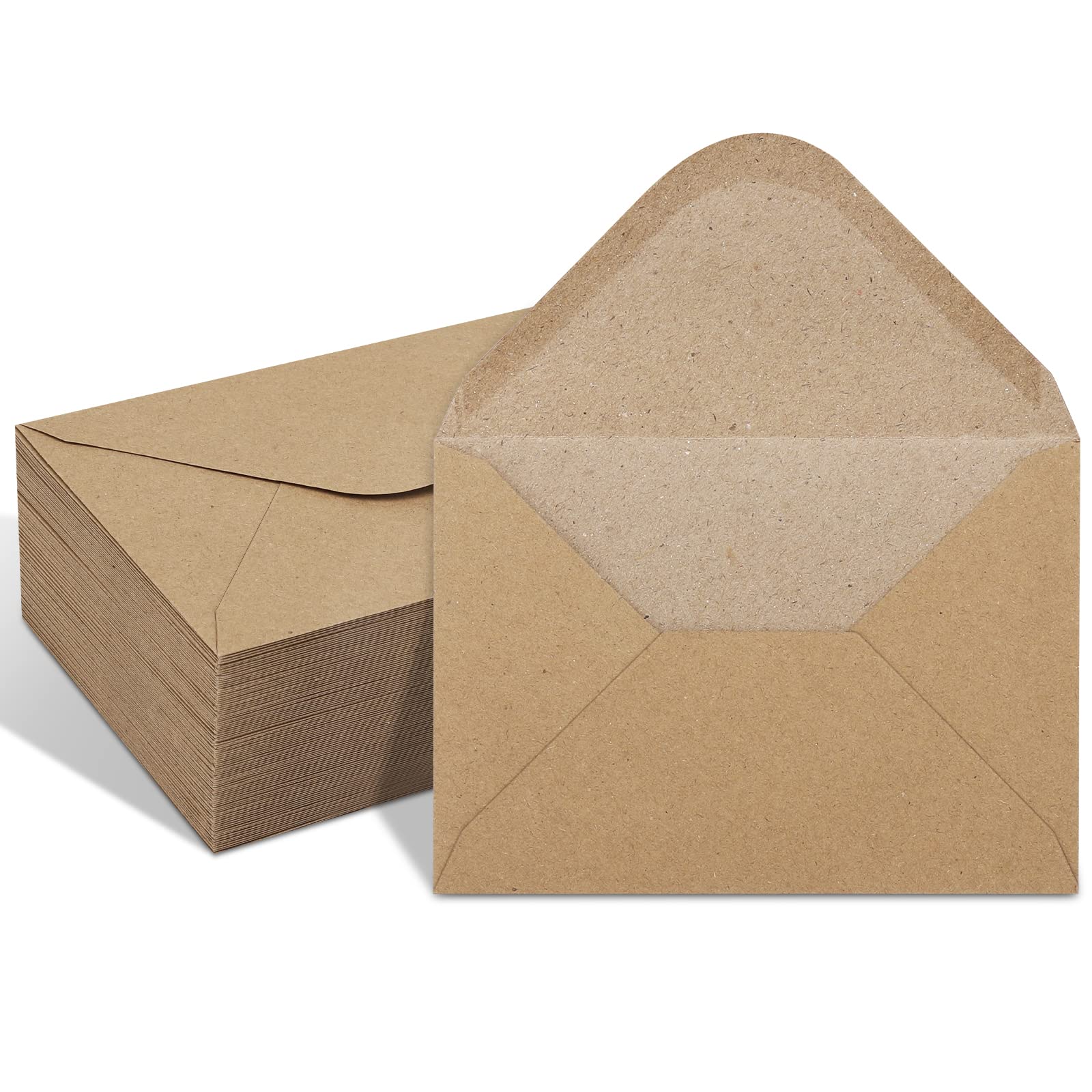100 Pack Kraft 4X6 Envelopes, Contour Flap A4 Envelopes For Engagement Invites, Weddings Invitation, Announcements, Baby Shower,