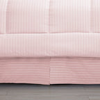 King Size Comforter Set 8 Piece Bed In A Bag With Bed Skirt, Fitted Sheet, Flat Sheet, 2 Pillowcases, 2 Pillow Shams, King, Dobby Pale Pink